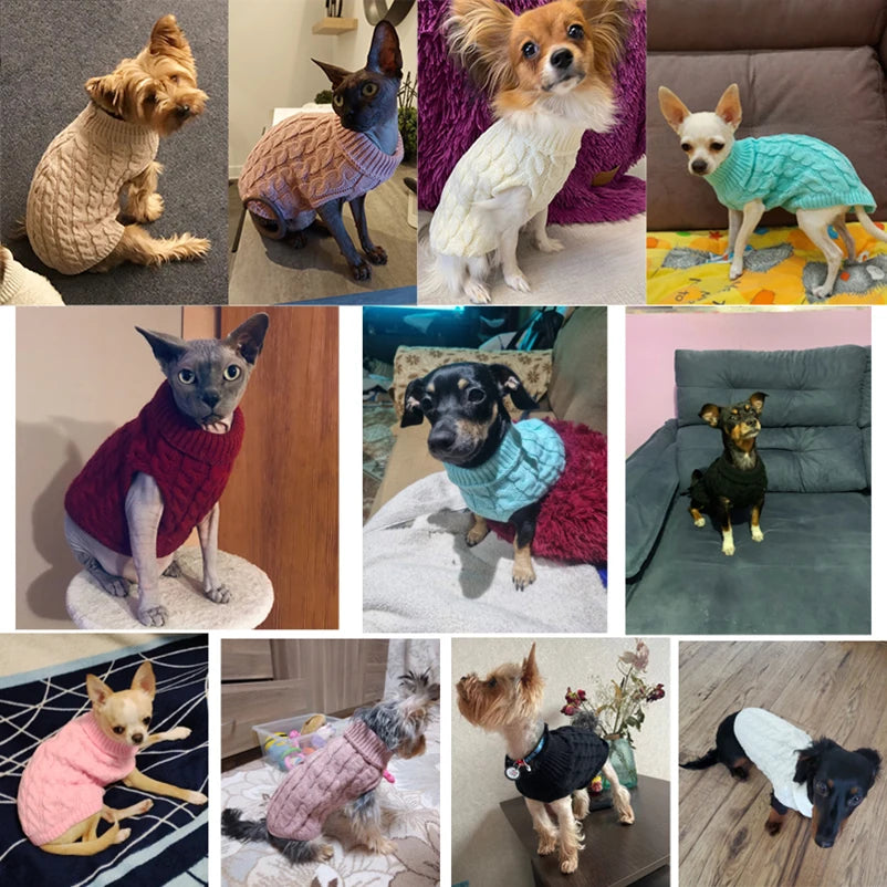 Winter Puppy Dog Sweaters for Small & Medium Dogs and Cats – Soft Turtleneck Coat, Warm Vest for Chihuahua, Yorkie, Teddy & More