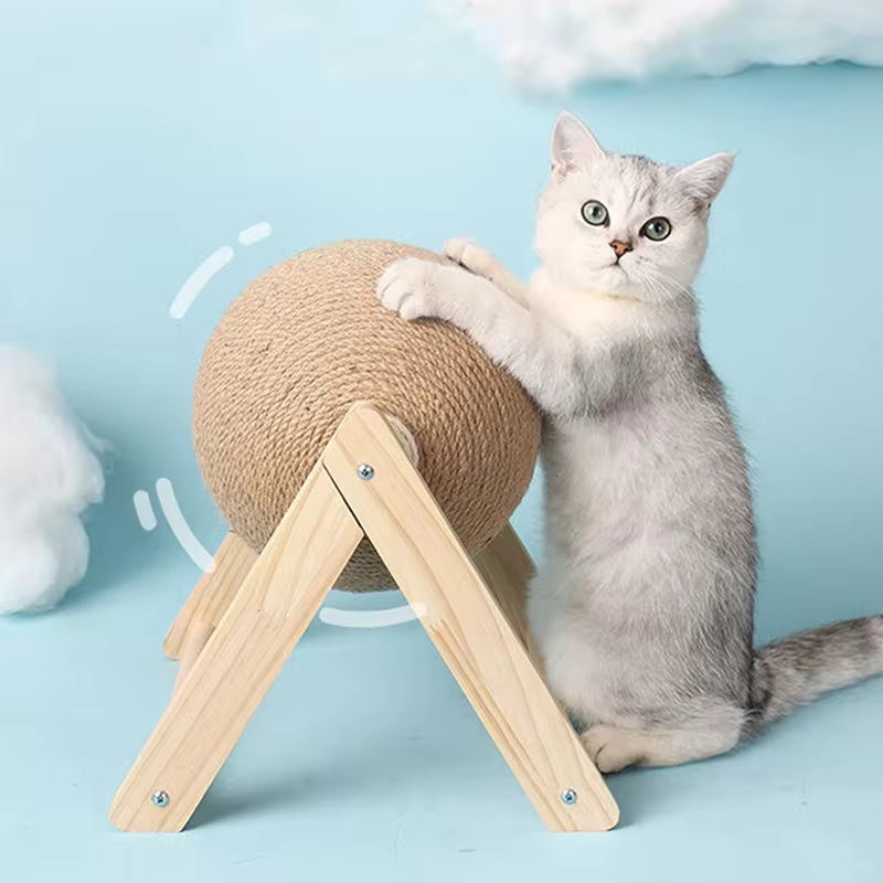 Cat Scratching Ball Toy - Sisal Rope Grinding Paws Toy & Wear-Resistant Scratcher for Kittens and Cats - Pet Furniture Supplies