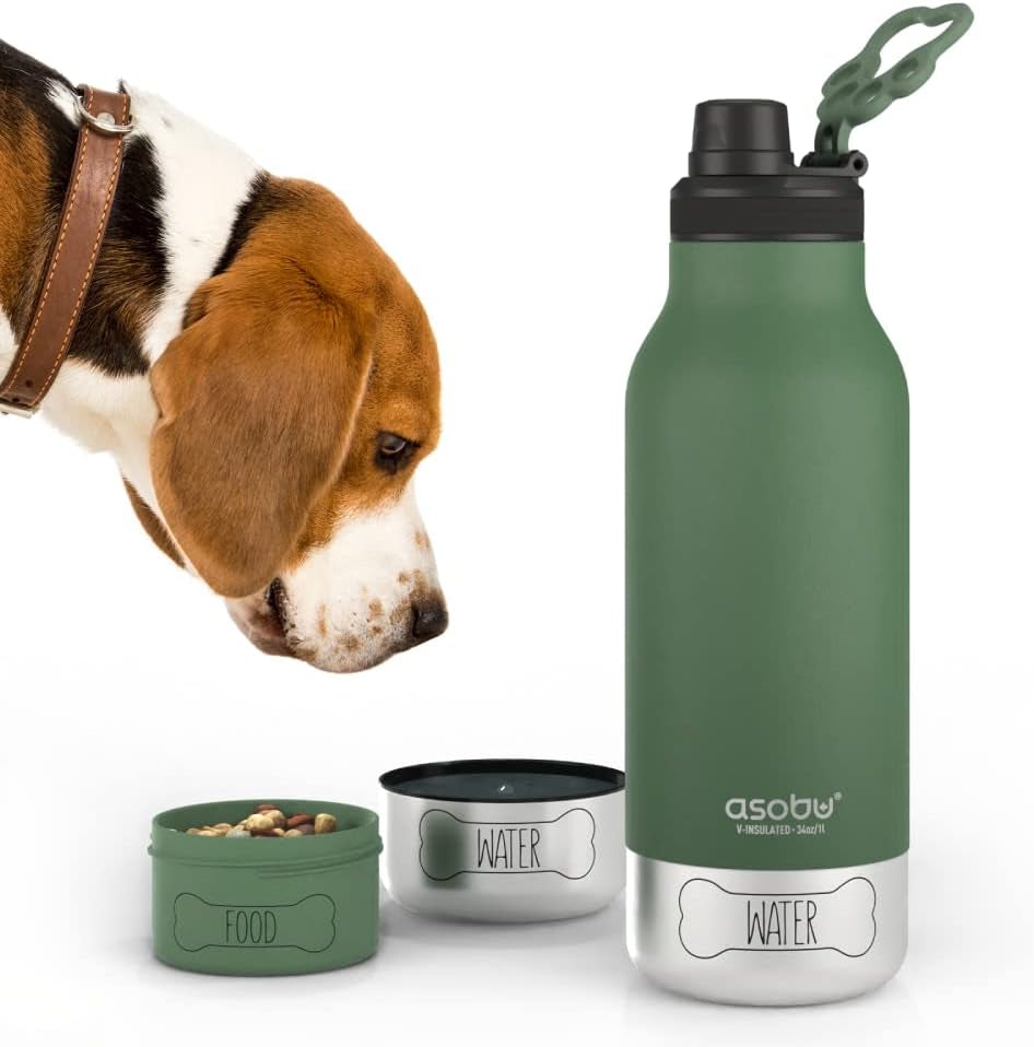 Dog Bowl & Stainless Steel Insulated Travel Bottle