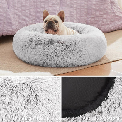 Fluffy Cat Bed - Machine Washable, Waterproof Bottom, Joint-Relief Cushion for Indoor Cats