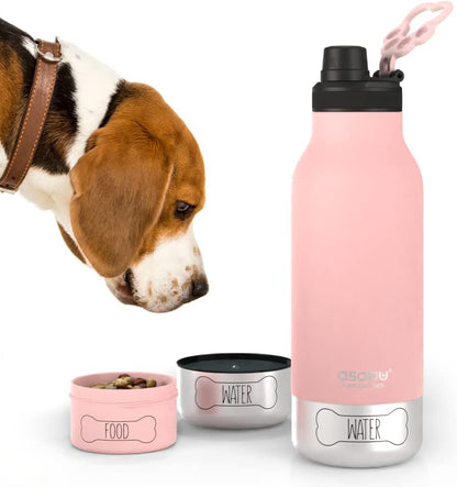 Dog Bowl & Stainless Steel Insulated Travel Bottle