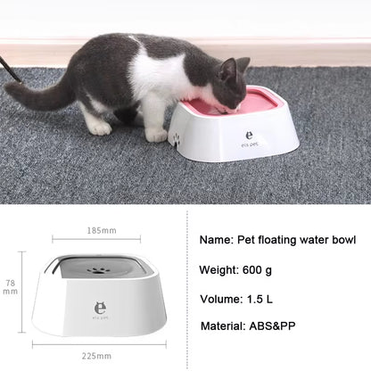 Non-Spill Dog Water Bowl – Floating No-Wet Mouth Design, Anti-Over Plastic Drinking Dispenser for Cats & Dogs