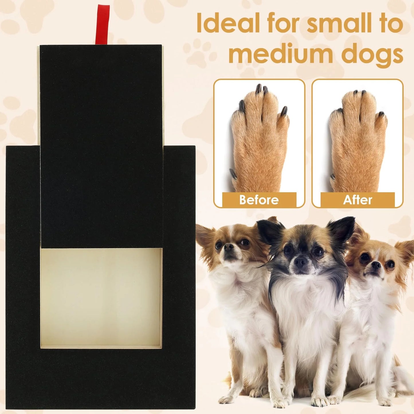 Dog Nail Scratching Board with Treat Box, Free Replacement File, Handle, and Anti-Slip Pads