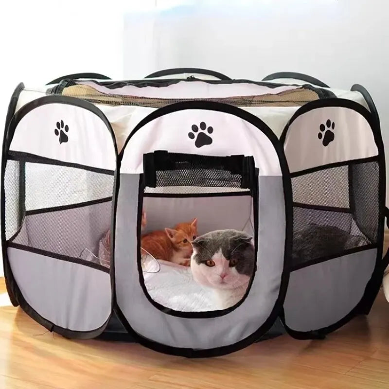 Portable Foldable Pet Tent | Octagonal Dog Kennel & Cat Shelter | Easy Setup Outdoor Fence for Large Dogs & Puppies