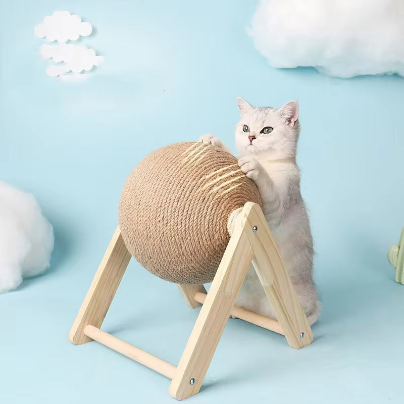 Cat Scratching Ball Toy - Sisal Rope Grinding Paws Toy & Wear-Resistant Scratcher for Kittens and Cats - Pet Furniture Supplies