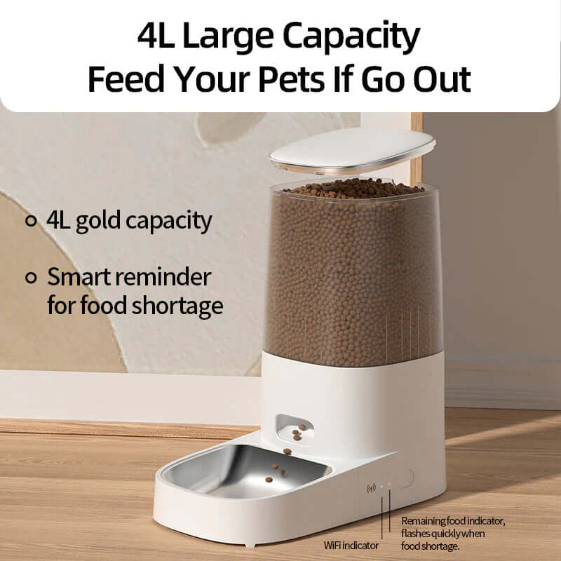 Smart Automatic Cat Feeder - Wifi & Remote Control Kibble Dispenser for Cats & Dog