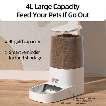 Smart Automatic Cat Feeder - Wifi & Remote Control Kibble Dispenser for Cats & Dog