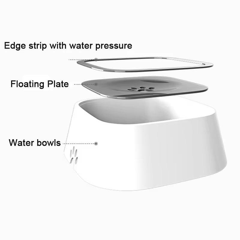 Non-Spill Dog Water Bowl – Floating No-Wet Mouth Design, Anti-Over Plastic Drinking Dispenser for Cats & Dogs