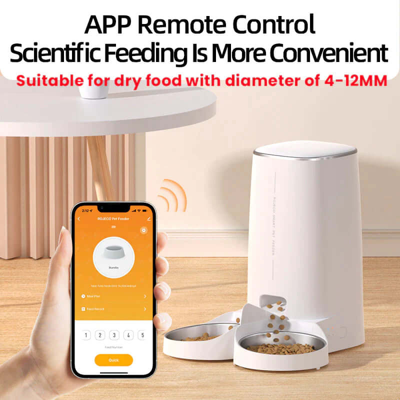 Smart Automatic Cat Feeder - Wifi & Remote Control Kibble Dispenser for Cats & Dog