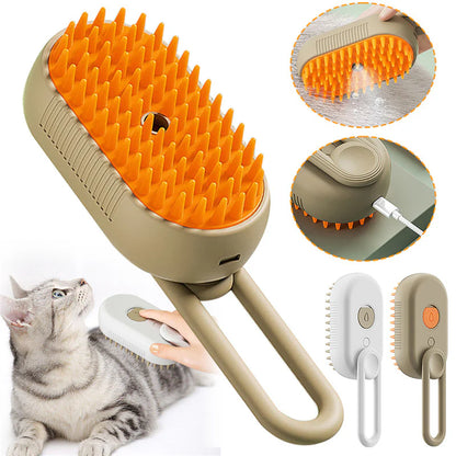 3-in-1 Electric Pet Grooming Brush – Cat & Dog Steamy Brush for Massage, Hair Removal, and Grooming