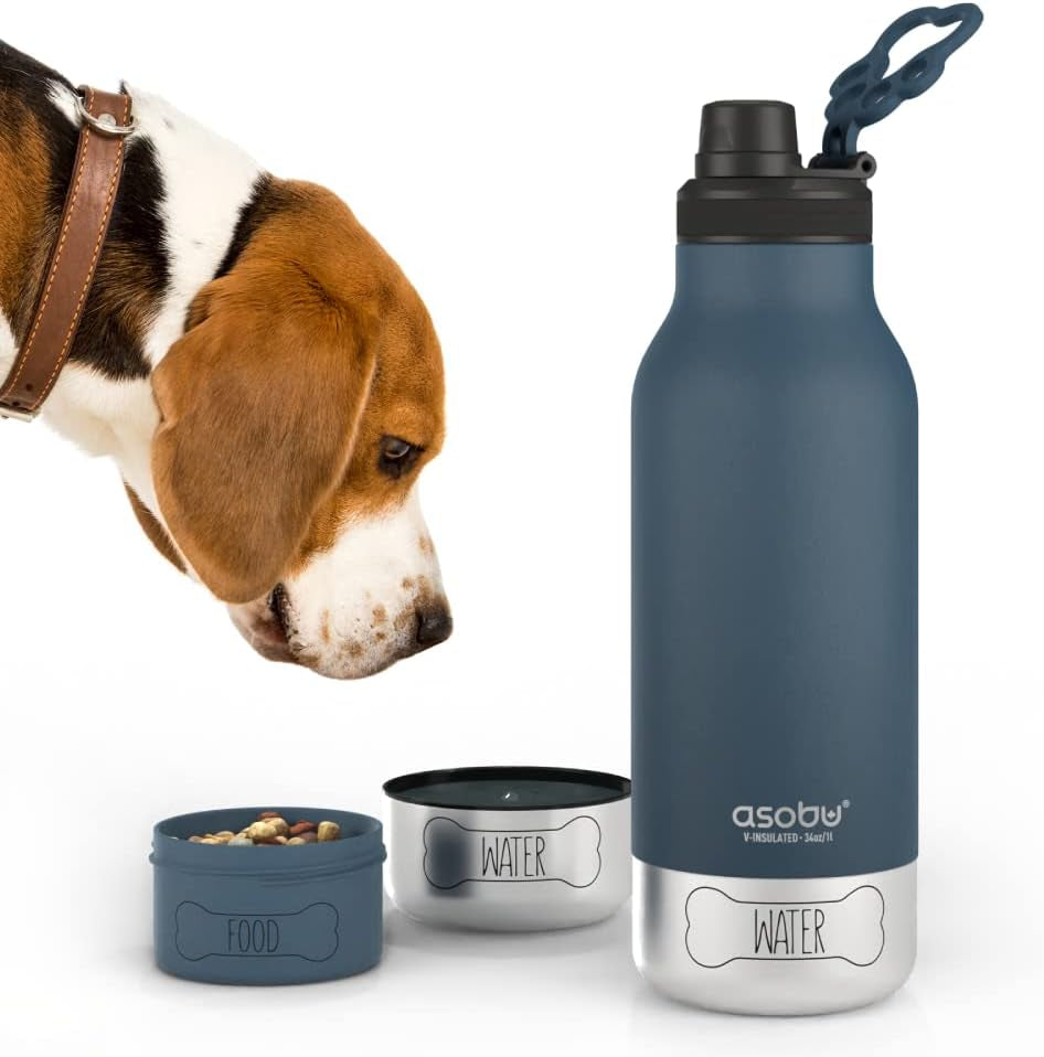 Dog Bowl & Stainless Steel Insulated Travel Bottle