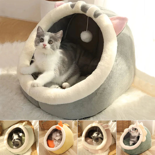 Cozy Sweet Cat Bed - Warm Pet Basket, Soft Kitten Lounger, Washable Cat House Tent, Small Dog Mat