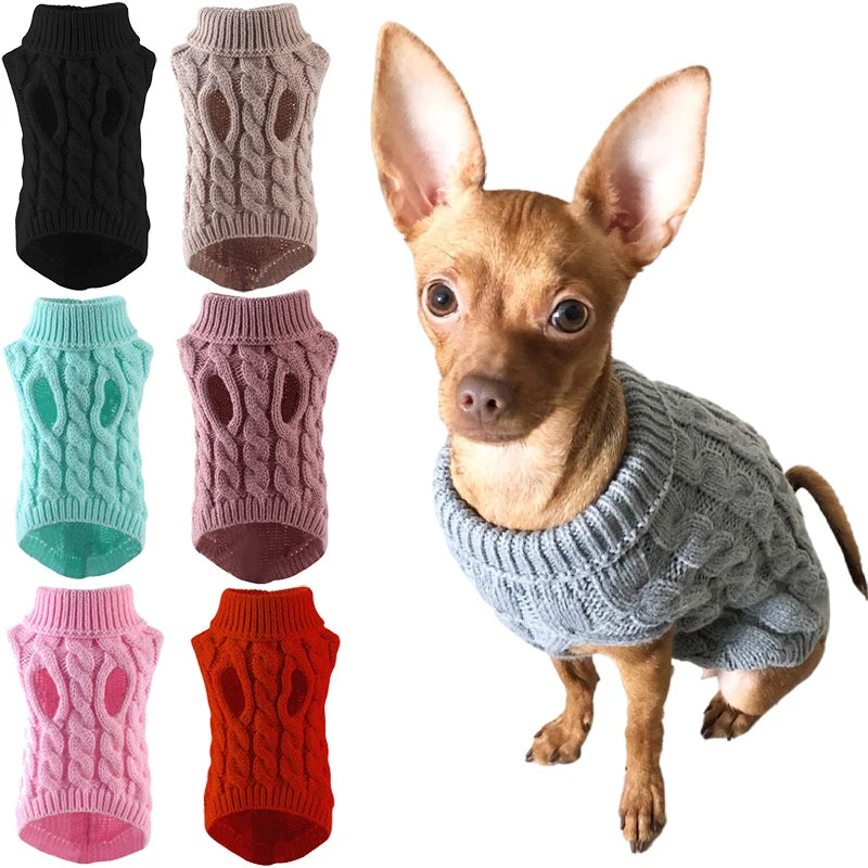 Winter Puppy Dog Sweaters for Small & Medium Dogs and Cats – Soft Turtleneck Coat, Warm Vest for Chihuahua, Yorkie, Teddy & More