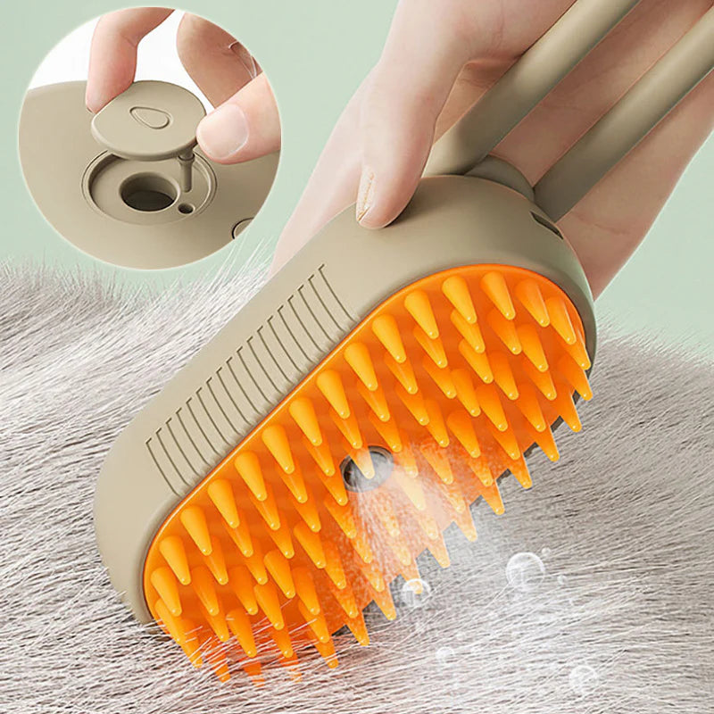 3-in-1 Electric Pet Grooming Brush – Cat & Dog Steamy Brush for Massage, Hair Removal, and Grooming