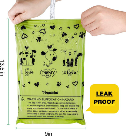 Biodegradable Dog Poop Bags - 720 Extra Thick Leak-Proof Waste Bags with Dispenser, Scented, 4 Colors (Green, Blue, Yellow, Pink)