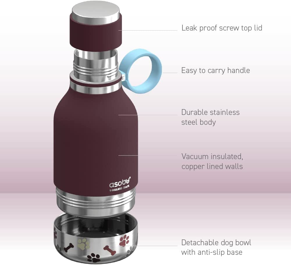 Dog Bowl & Stainless Steel Insulated Travel Bottle