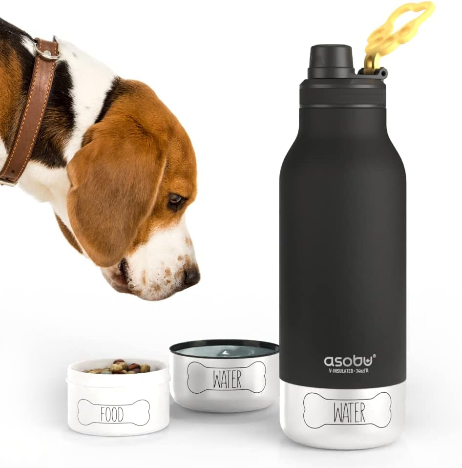 Dog Bowl & Stainless Steel Insulated Travel Bottle