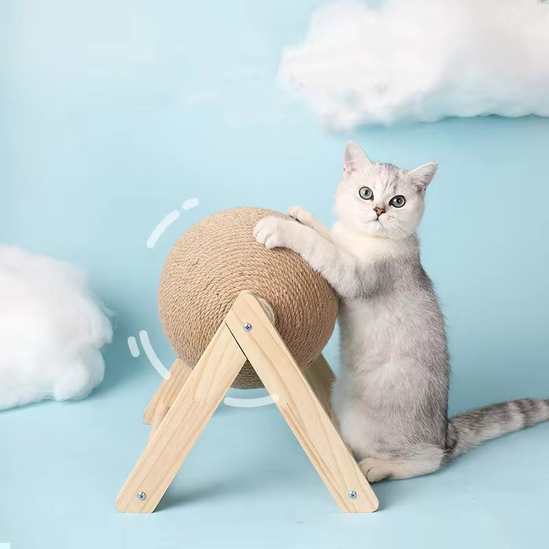 Cat Scratching Ball Toy - Sisal Rope Grinding Paws Toy & Wear-Resistant Scratcher for Kittens and Cats - Pet Furniture Supplies