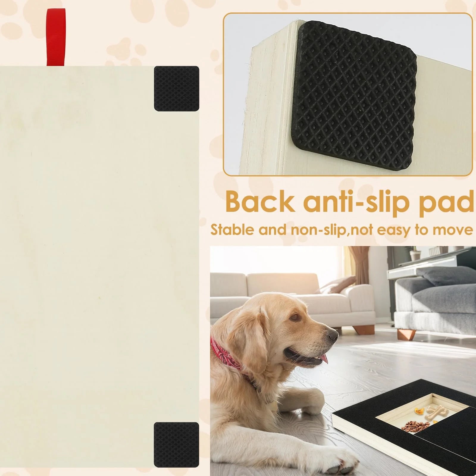 Dog Nail Scratching Board with Treat Box, Free Replacement File, Handle, and Anti-Slip Pads