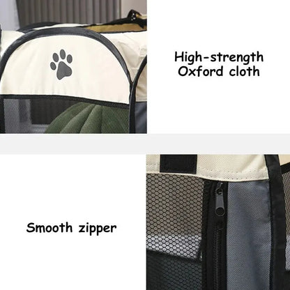 Portable Foldable Pet Tent | Octagonal Dog Kennel & Cat Shelter | Easy Setup Outdoor Fence for Large Dogs & Puppies